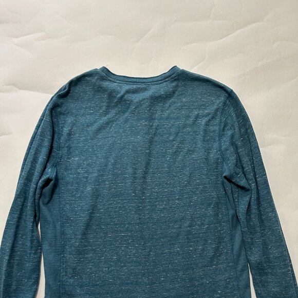Lot of 2 Express Waffle Henley Shirt Mens sz M Gray & Teal Heathered Thermal Top - Picture 8 of 16